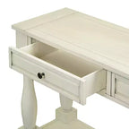 Console étroite et longue avec rangement, table d'entrée rétro en bois avec 3 tiroirs et étagère inférieure, table d'appoint en bois pour salon et couloir
