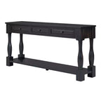 Console étroite et longue avec rangement, table d'entrée rétro en bois avec 3 tiroirs et étagère inférieure, table d'appoint en bois pour salon et couloir