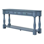 Console étroite et longue avec rangement, table d'entrée rétro en bois avec 3 tiroirs et étagère inférieure, table d'appoint en bois pour salon et couloir