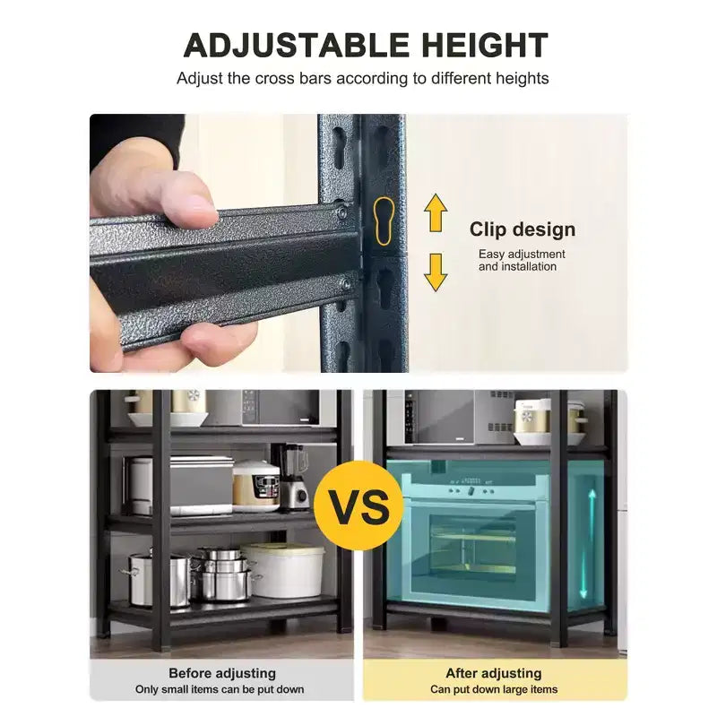 Clihome Étagère de rangement industrielle en métal de 221 cm, capacité de 1 360 kg, pour entrepôt, garage, assemblage facile sans boulons ni outils