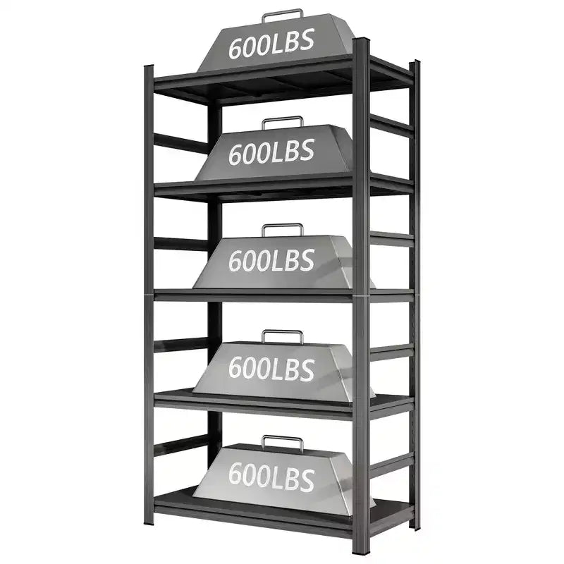 Clihome Étagère de rangement industrielle en métal de 221 cm, capacité de 1 360 kg, pour entrepôt, garage, assemblage facile sans boulons ni outils