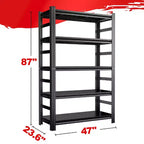Clihome Étagère de rangement industrielle en métal de 221 cm, capacité de 1 360 kg, pour entrepôt, garage, assemblage facile sans boulons ni outils