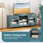 Meuble TV Costway de style ferme pour téléviseurs jusqu'à 65 pouces, meuble TV moderne vintage pour salon