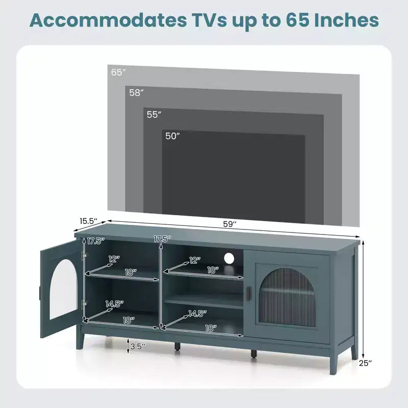 Meuble TV Costway de style ferme pour téléviseurs jusqu'à 65 pouces, meuble TV moderne vintage pour salon