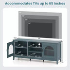 Meuble TV Costway de style ferme pour téléviseurs jusqu'à 65 pouces, meuble TV moderne vintage pour salon