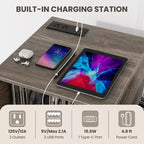 Meuble de support pour tourne-disque Costway avec station de recharge intégrée et pieds en métal