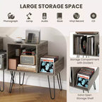 Meuble de support pour tourne-disque Costway avec station de recharge intégrée et pieds en métal
