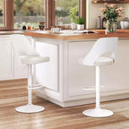 Tabourets de bar Costway - Lot de 2 avec siège en similicuir PU agrandi, repose-pieds, chaises de bar pivotantes