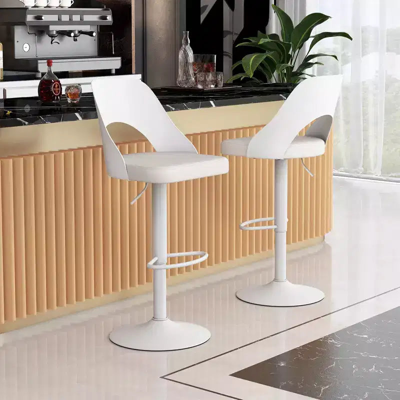 Tabourets de bar Costway - Lot de 2 avec siège en similicuir PU agrandi, repose-pieds, chaises de bar pivotantes