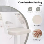 Tabourets de bar Costway - Lot de 2 avec siège en similicuir PU agrandi, repose-pieds, chaises de bar pivotantes