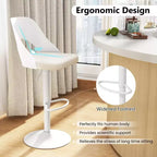 Tabourets de bar Costway - Lot de 2 avec siège en similicuir PU agrandi, repose-pieds, chaises de bar pivotantes