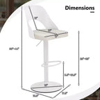 Tabourets de bar Costway - Lot de 2 avec siège en similicuir PU agrandi, repose-pieds, chaises de bar pivotantes