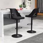 Tabourets de bar Costway - Lot de 2 avec siège en similicuir PU agrandi, repose-pieds, chaises de bar pivotantes