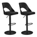Costway Bar Stools Set of 2 w/Enlarged PU Leather Seat Footrest Swivel Bar Chairs