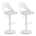 Tabourets de bar Costway - Lot de 2 avec siège en similicuir PU agrandi, repose-pieds, chaises de bar pivotantes