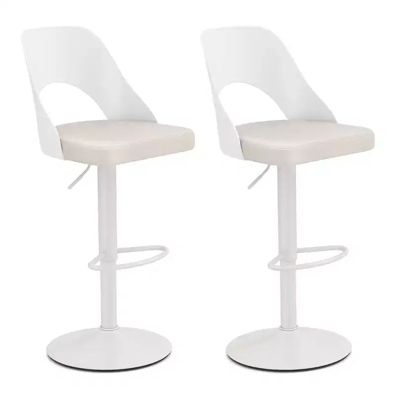 Tabourets de bar Costway - Lot de 2 avec siège en similicuir PU agrandi, repose-pieds, chaises de bar pivotantes