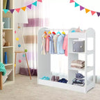 Costway Armoire Penderie Rangement pour Enfants avec Miroir et Étagères