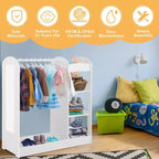 Costway Armoire Penderie Rangement pour Enfants avec Miroir et Étagères