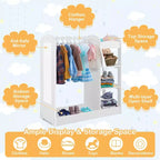 Costway Armoire Penderie Rangement pour Enfants avec Miroir et Étagères