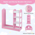 Costway Armoire Penderie Rangement pour Enfants avec Miroir et Étagères