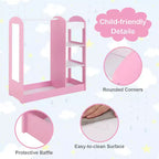 Costway Armoire Penderie Rangement pour Enfants avec Miroir et Étagères
