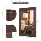 Miroir mural encadré en bois Costway pour salle de bain - Décoration murale rustique de style bohème ou ferme
