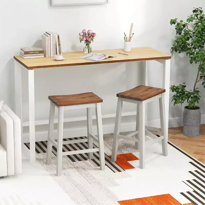 Costway Lot de 2 tabourets de comptoir industriels de 24,5 pouces avec repose-pieds