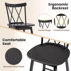 Costway Lot de 2 tabourets de bar Windsor 73,7 cm pivotants en bois d'hévéa chaises de salle à manger assise spacieuse Noir