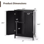 Meuble de rangement de salle de bain Costway, meuble de cuisine à double porte, armoire à chaussures, noir