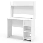 Bureau informatique Costway pour bureau à domicile avec étagère surélevée et 2 étagères ouvertes