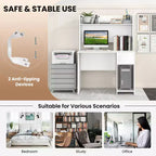 Bureau informatique Costway pour bureau à domicile avec étagère surélevée et 2 étagères ouvertes