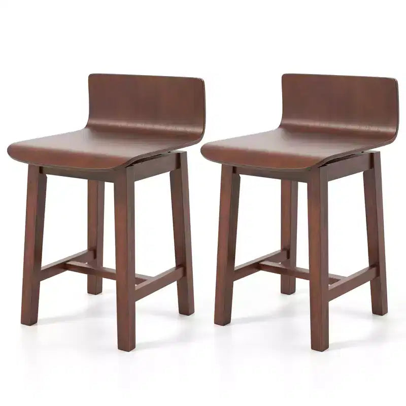 Lot de 4 Chaises de Salle à Manger Pivotantes Costway Chaises de Cuisine de Ferme en Bois Chaises d'Appoint sans Accoudoirs