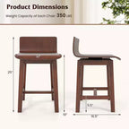 Lot de 4 Chaises de Salle à Manger Pivotantes Costway Chaises de Cuisine de Ferme en Bois Chaises d'Appoint sans Accoudoirs