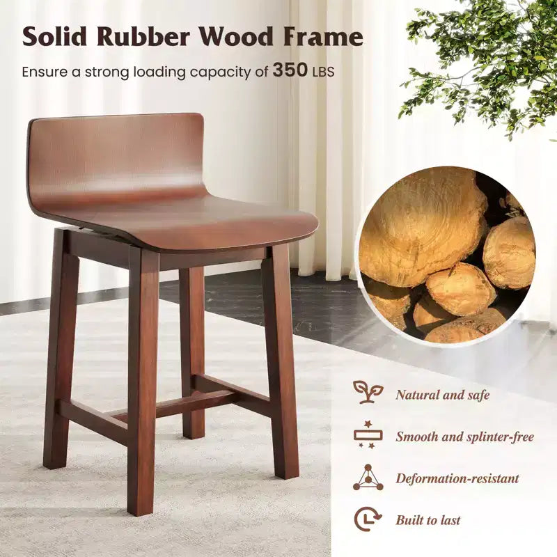 Lot de 4 Chaises de Salle à Manger Pivotantes Costway Chaises de Cuisine de Ferme en Bois Chaises d'Appoint sans Accoudoirs
