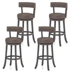 Costway 31 Bar Height Chairs Set of 4 w/ 360 Swivel Seat Back & Cushioned Seat