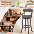 Tabourets de Bar Costway 31 pouces, Lot de 4, avec Siège Pivotant à 360°, Dossier et Assise Rembourrée
