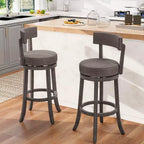 Tabourets de Bar Costway 31 pouces, Lot de 4, avec Siège Pivotant à 360°, Dossier et Assise Rembourrée