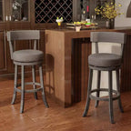 Tabourets de Bar Costway 31 pouces, Lot de 4, avec Siège Pivotant à 360°, Dossier et Assise Rembourrée