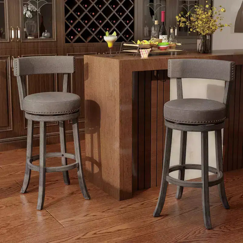 Tabourets de Bar Costway 31 pouces, Lot de 4, avec Siège Pivotant à 360°, Dossier et Assise Rembourrée