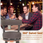 Tabourets de Bar Costway 31 pouces, Lot de 4, avec Siège Pivotant à 360°, Dossier et Assise Rembourrée