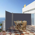 Costway 237x 63 H Brise-vue rétractable double enrouleur pour patio