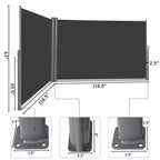 Costway 237x 63 H Brise-vue rétractable double enrouleur pour patio