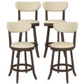 Costway 25.5 Counter Height Chairs Set of 4 w/ Padded Seat & Backrest Rubber Wood