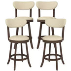 Costway 25.5 Counter Height Chairs Set of 4 w/ Padded Seat & Backrest Rubber Wood