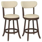 Lot de 4 chaises de comptoir Costway de 64,7 cm avec siège et dossier rembourrés en bois d'hévéa