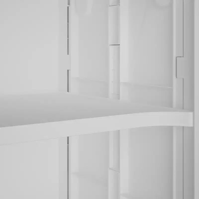 VECELO Meuble de rangement étroit et haut à 2/3 niveaux, organisateur de rangement fin pour salle de bain avec doubles portes transparentes pour petits espaces, marron thé