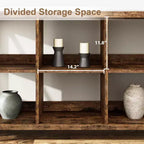 Étagère de rangement 8 cubes, bibliothèque horizontale à 3 niveaux, bibliothèque console de 157 cm, étagère de rangement industrielle pour entrée, pour salon