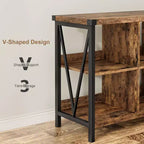 Étagère de rangement 8 cubes, bibliothèque horizontale à 3 niveaux, bibliothèque console de 157 cm, étagère de rangement industrielle pour entrée, pour salon