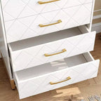Commode moderne à 4 tiroirs en bois pour chambre à coucher - Grande commode de rangement avec poignées métalliques élégantes, meuble de chambre élégant