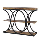 Table d'entrée industrielle 39", table de canapé étroite et longue à 3 niveaux, console derrière le canapé avec cadre en métal pour salon, couloir, hall d'entrée